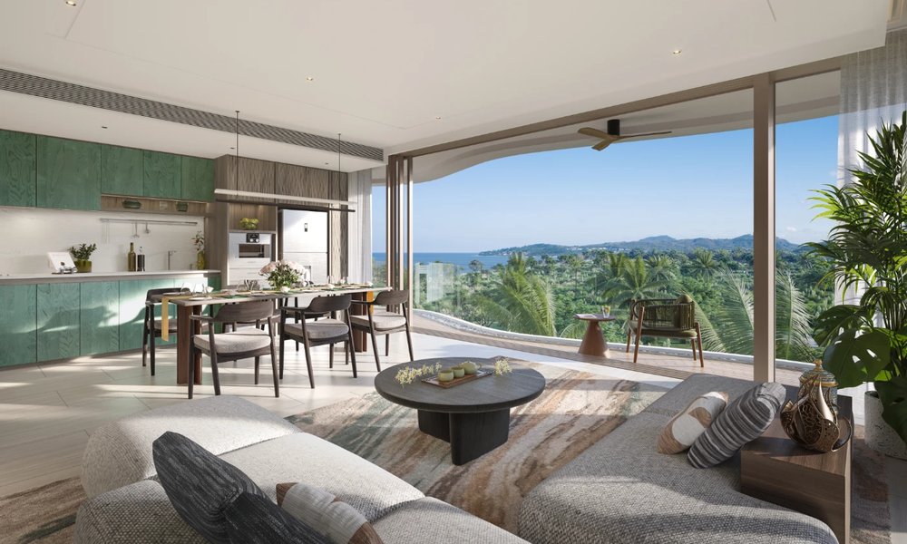 Garrya Residences — living room interior with ocean view